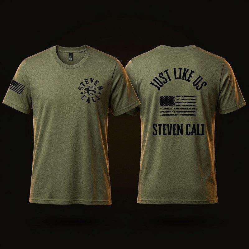&ldquo;Just Like Us&rdquo; Tee &mdash; front and back